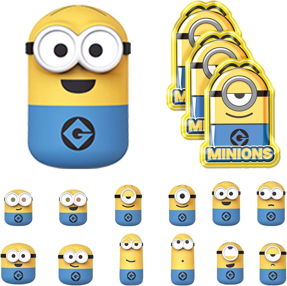 Minions Blind Box Action Figures 3 Pcs, Mini Collectible Stacking Toys for Home Decor Desk Accessories, Despicable Me Gifts for Adults & Kids Age 3+, Q-Topping Classic Series, 3 Blind Bag