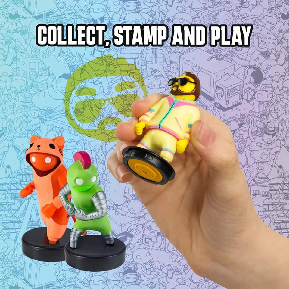 Gang Beasts Ink Stamper 12pk Pajamas Cyborg Cat Character Figure Set PMI International