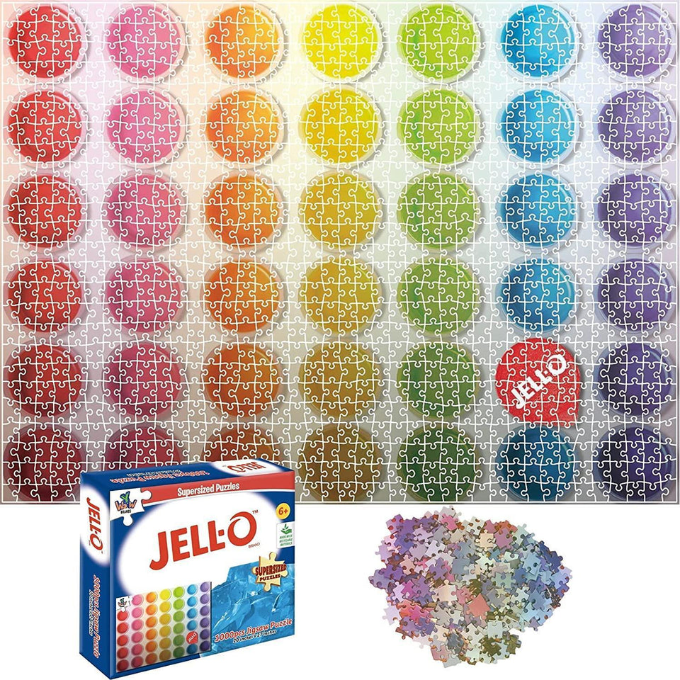 Jell-O 1000 Piece SuperSized Jigsaw Puzzle Giant 20"x27" Rainbow Colors YWOW Games