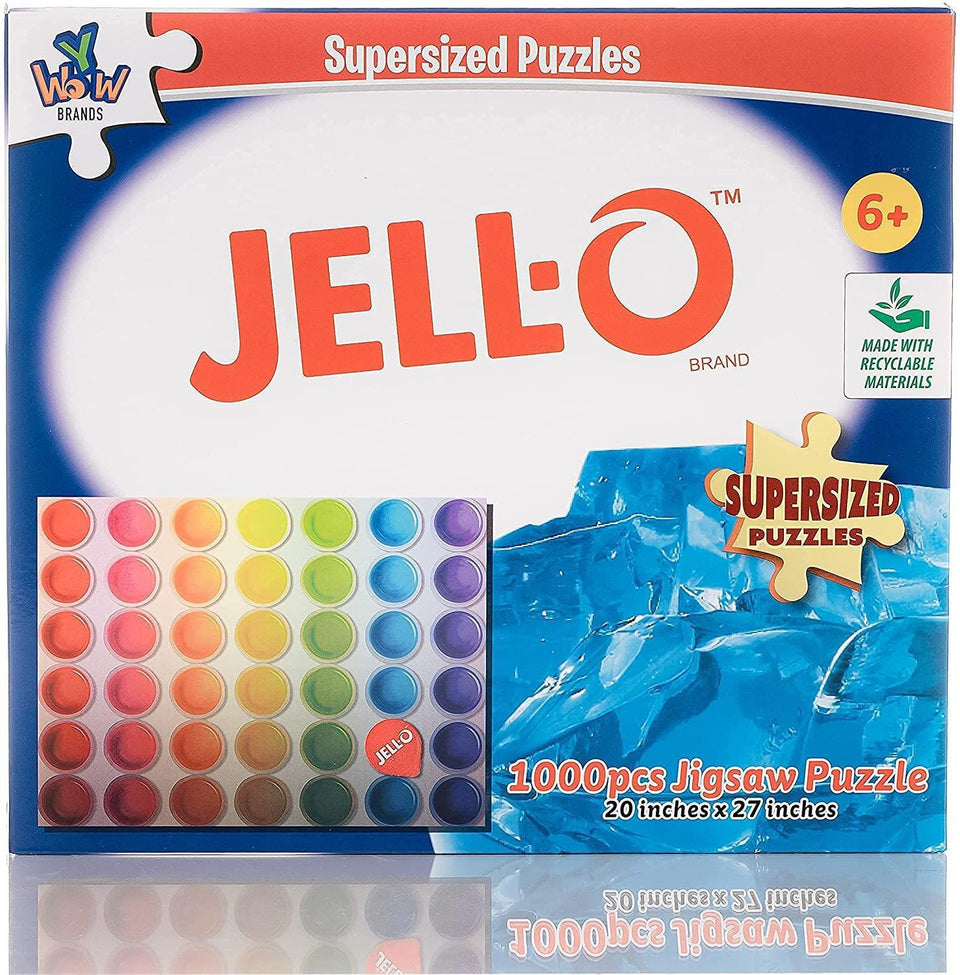 Jell-O 1000 Piece SuperSized Jigsaw Puzzle Giant 20"x27" Rainbow Colors YWOW Games