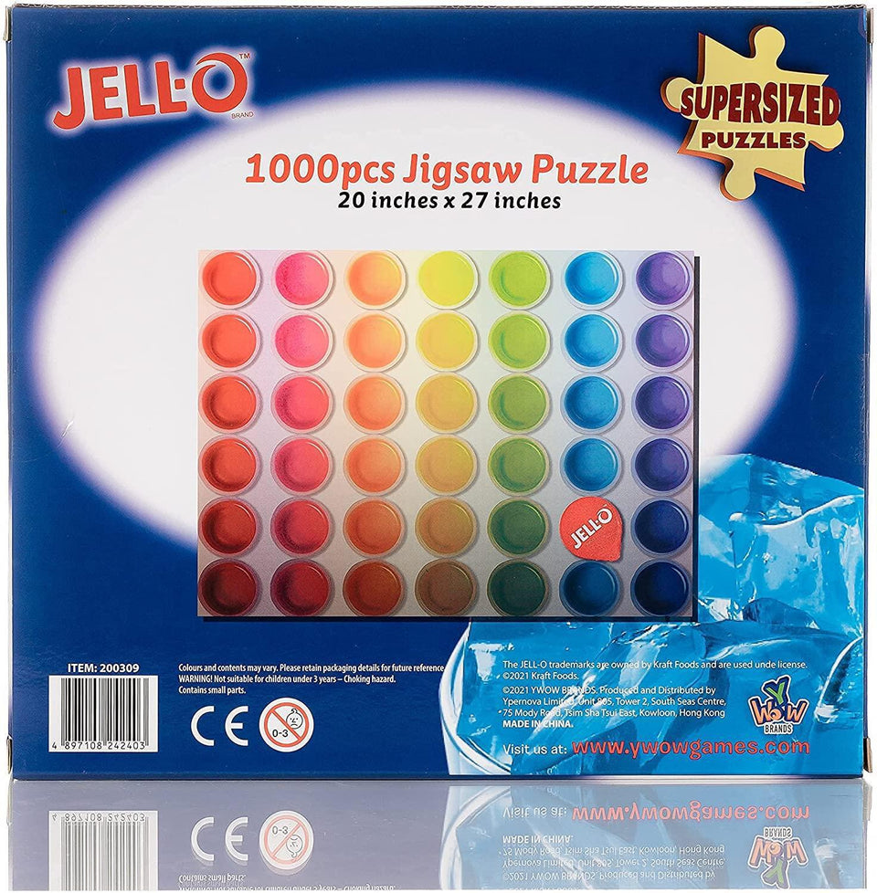 Jell-O 1000 Piece SuperSized Jigsaw Puzzle Giant 20"x27" Rainbow Colors YWOW Games