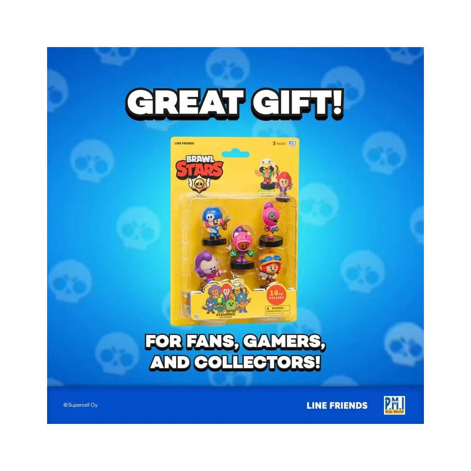 Brawl Stars Stamps 5pk Cake Toppers Jessy Rosa Tara Emz Piper Brawler Set PMI International