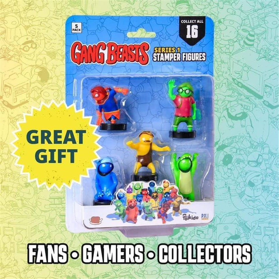 Gang Beasts Stamper Figures 5pk Video Game Character Mini Stamp PMI International