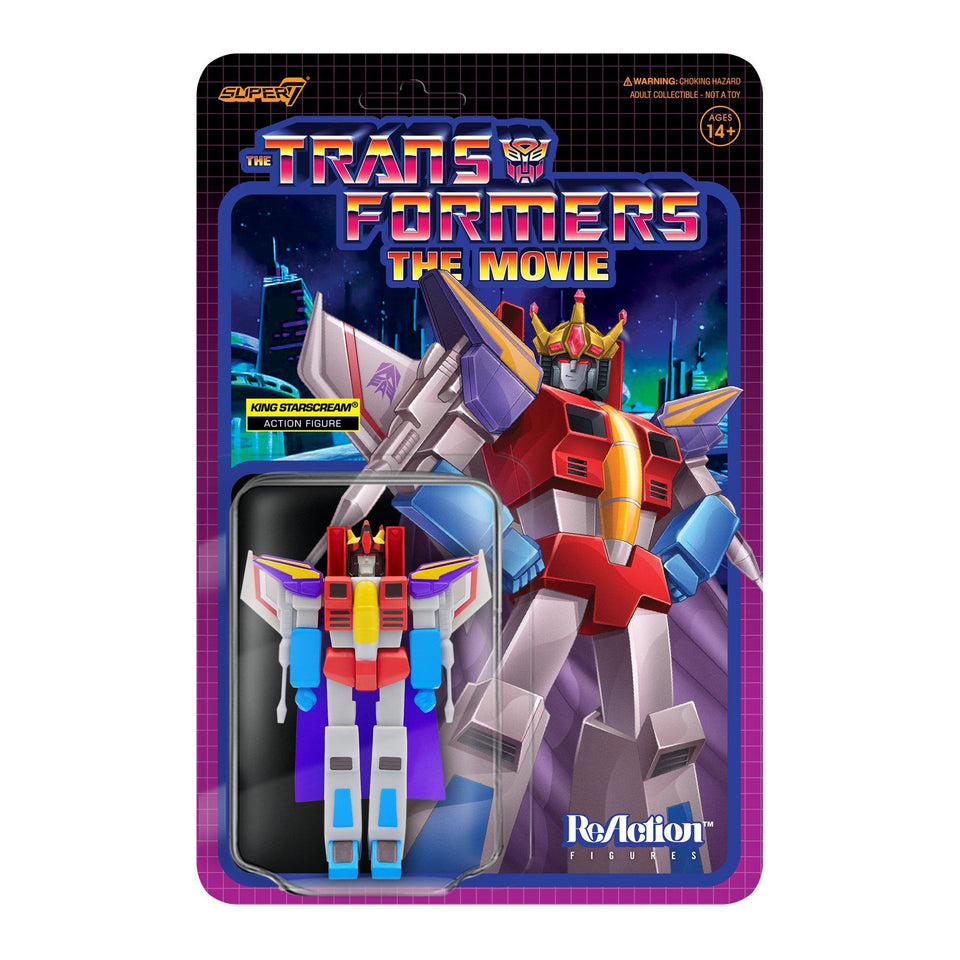 Transformers The Movie King Starscream Animated Wave 4 ReAction Figure Collectible Super7