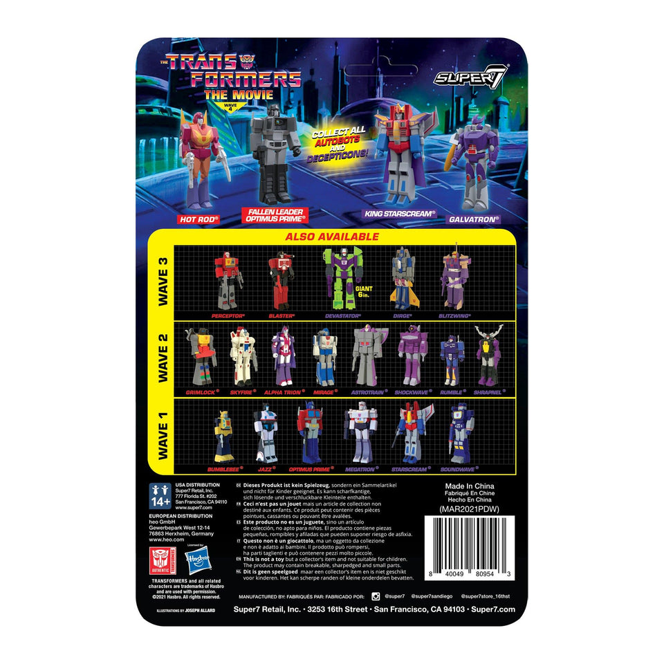 Transformers The Movie King Starscream Animated Wave 4 ReAction Figure Collectible Super7