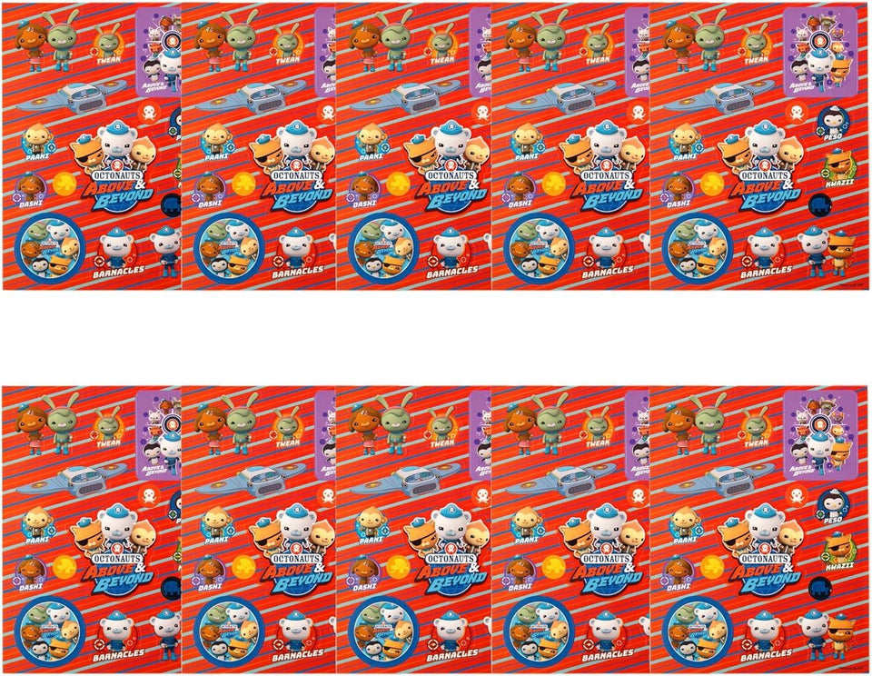 Octonauts 10ct Sticker Sheets Vibrant Party Bag Fillers Ocean-Themed Mighty Mojo