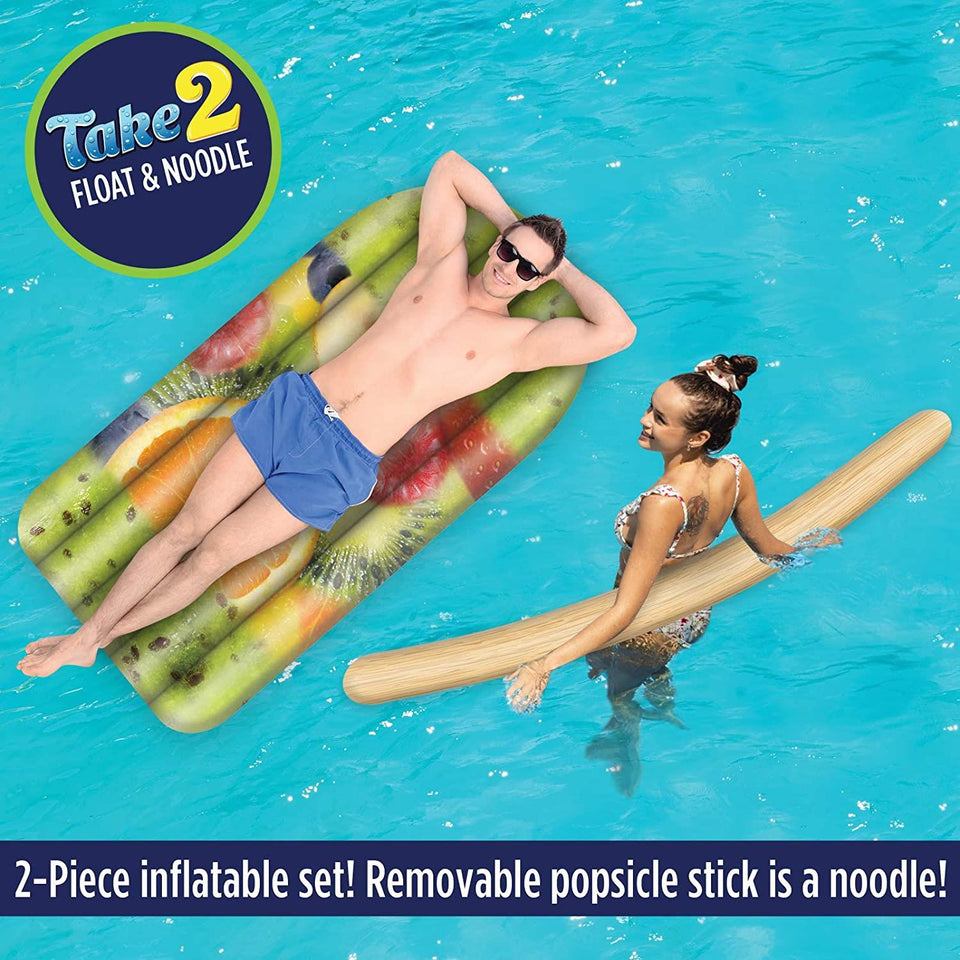 Fruit Popsicle Inflatable Pool Float Tube & Noodle 2-in-1 Floats Raft Mighty Mojo