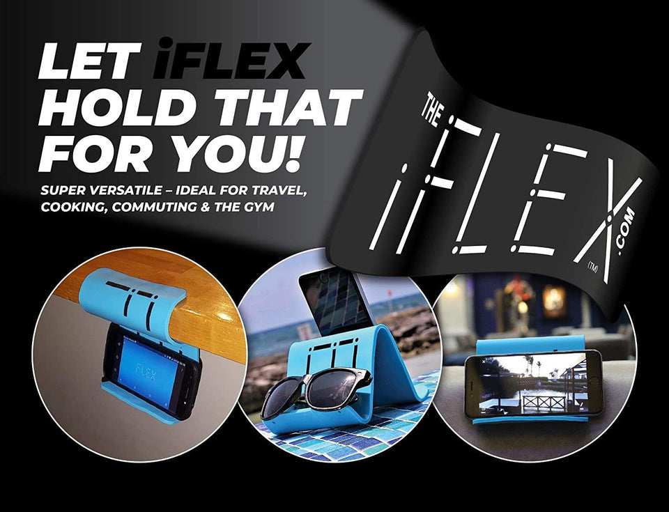 iFLEX Cell Phone Tablet Stand Original Black Non-Slip Grip Waterproof Universal Hands-Free