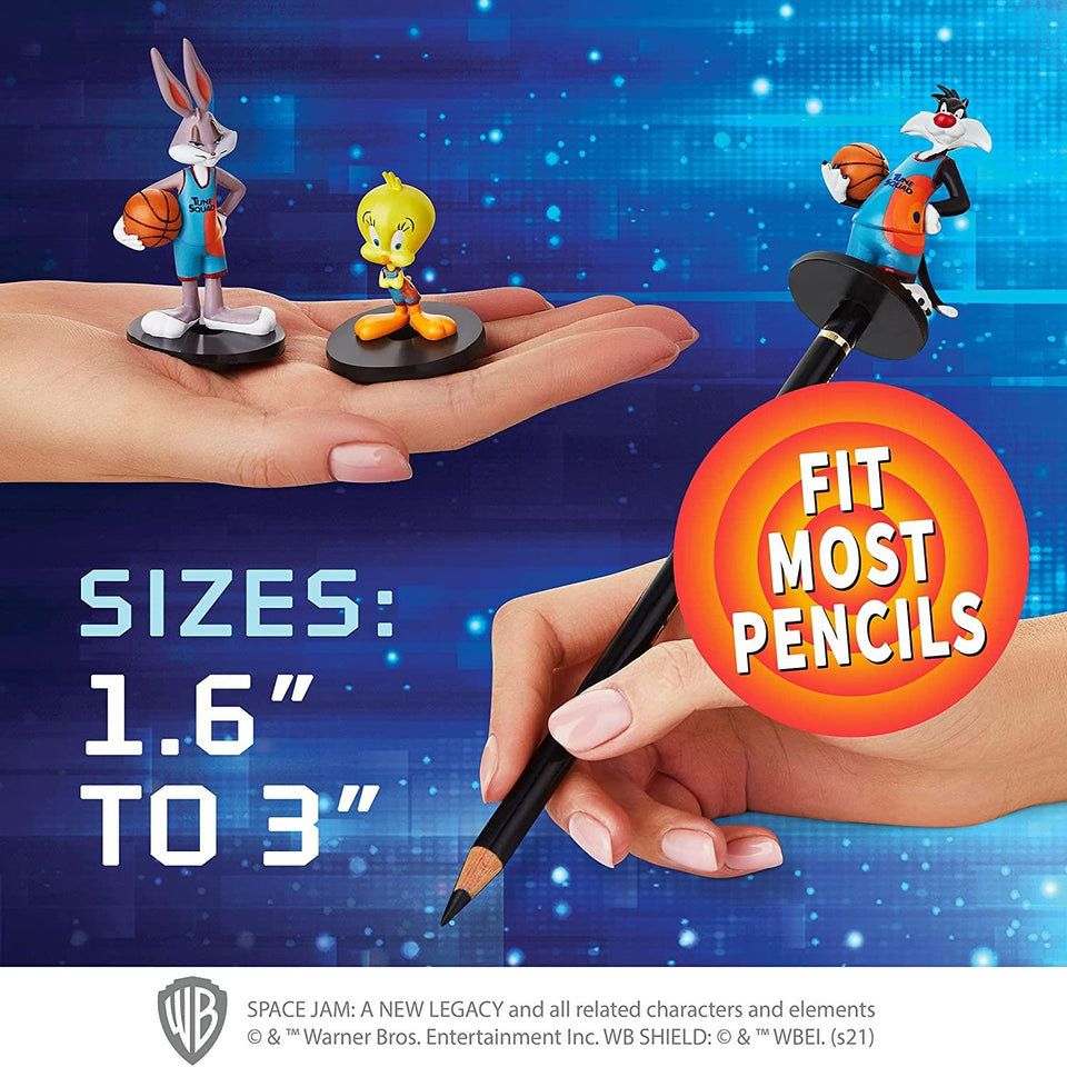 Space Jam 5pk Pencil Toppers Tweety Sylvester Penelope LeBron Bugs Bunny PMI International