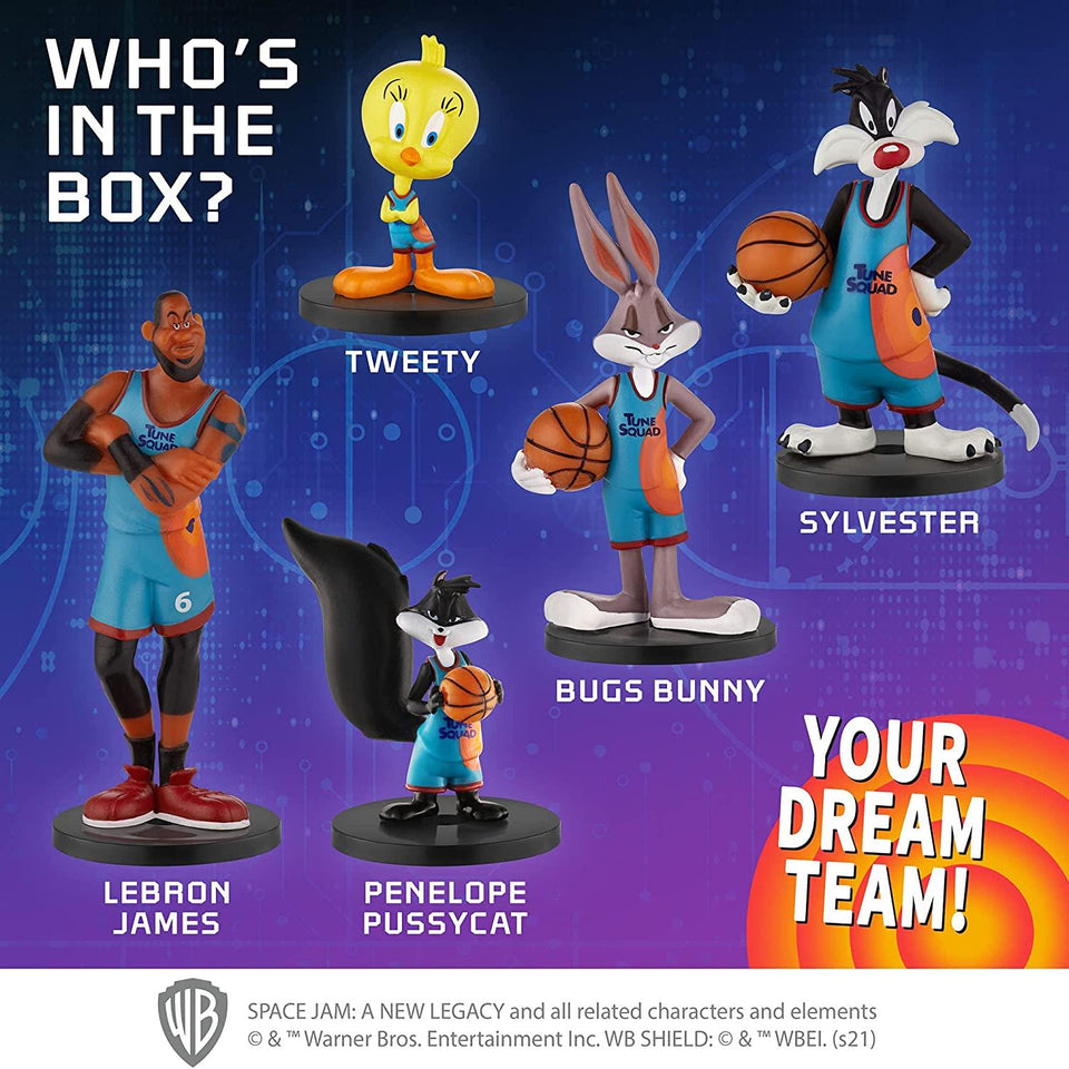 Space Jam 5pk Pencil Toppers Tweety Sylvester Penelope LeBron Bugs Bunny PMI International