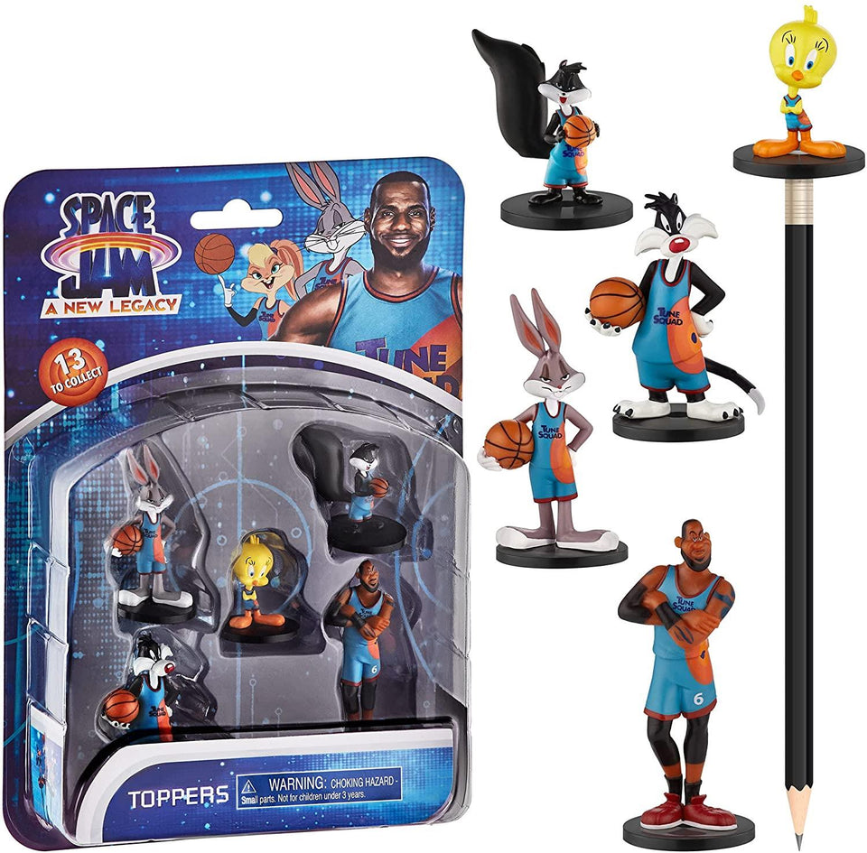 Space Jam 5pk Pencil Toppers Tweety Sylvester Penelope LeBron Bugs Bunny PMI International