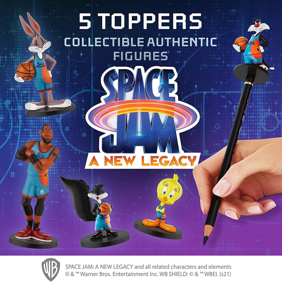 Space Jam 5pk Pencil Toppers Tweety Sylvester Penelope LeBron Bugs Bunny PMI International