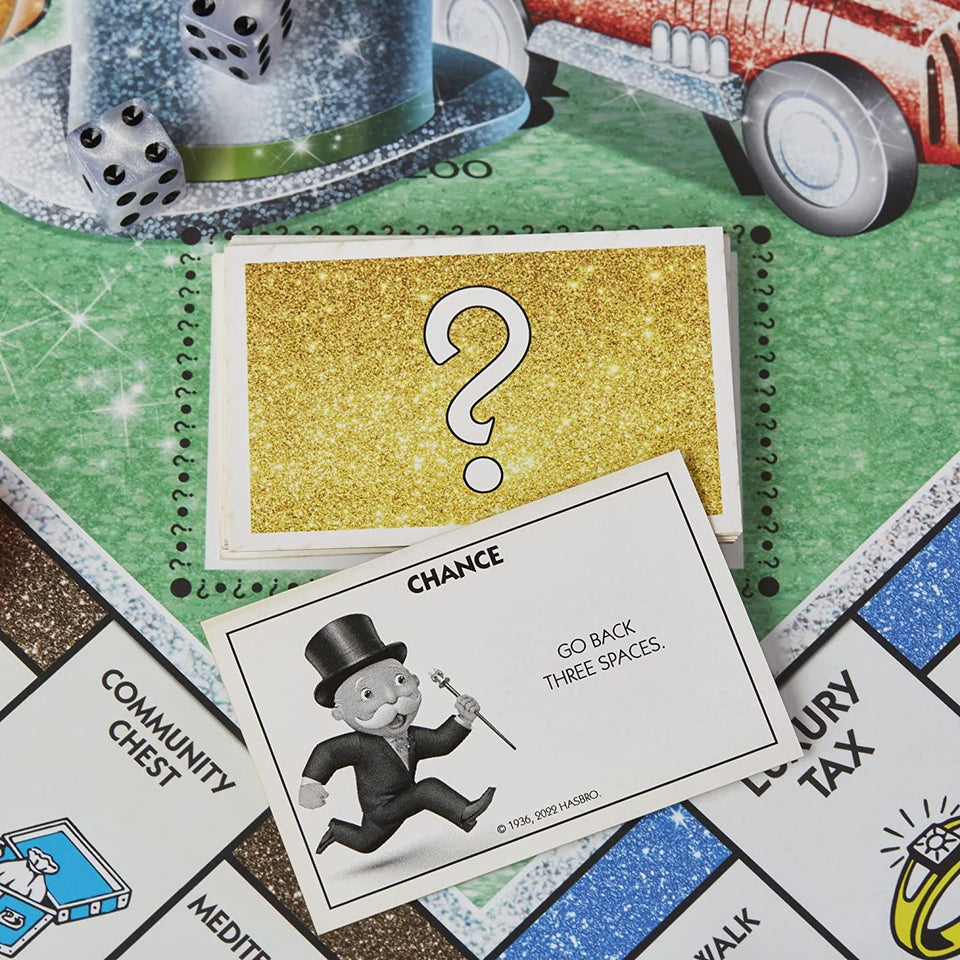 Monopoly Sparkle Edition Board Game Glittery Pearlescent Dice Hasbro