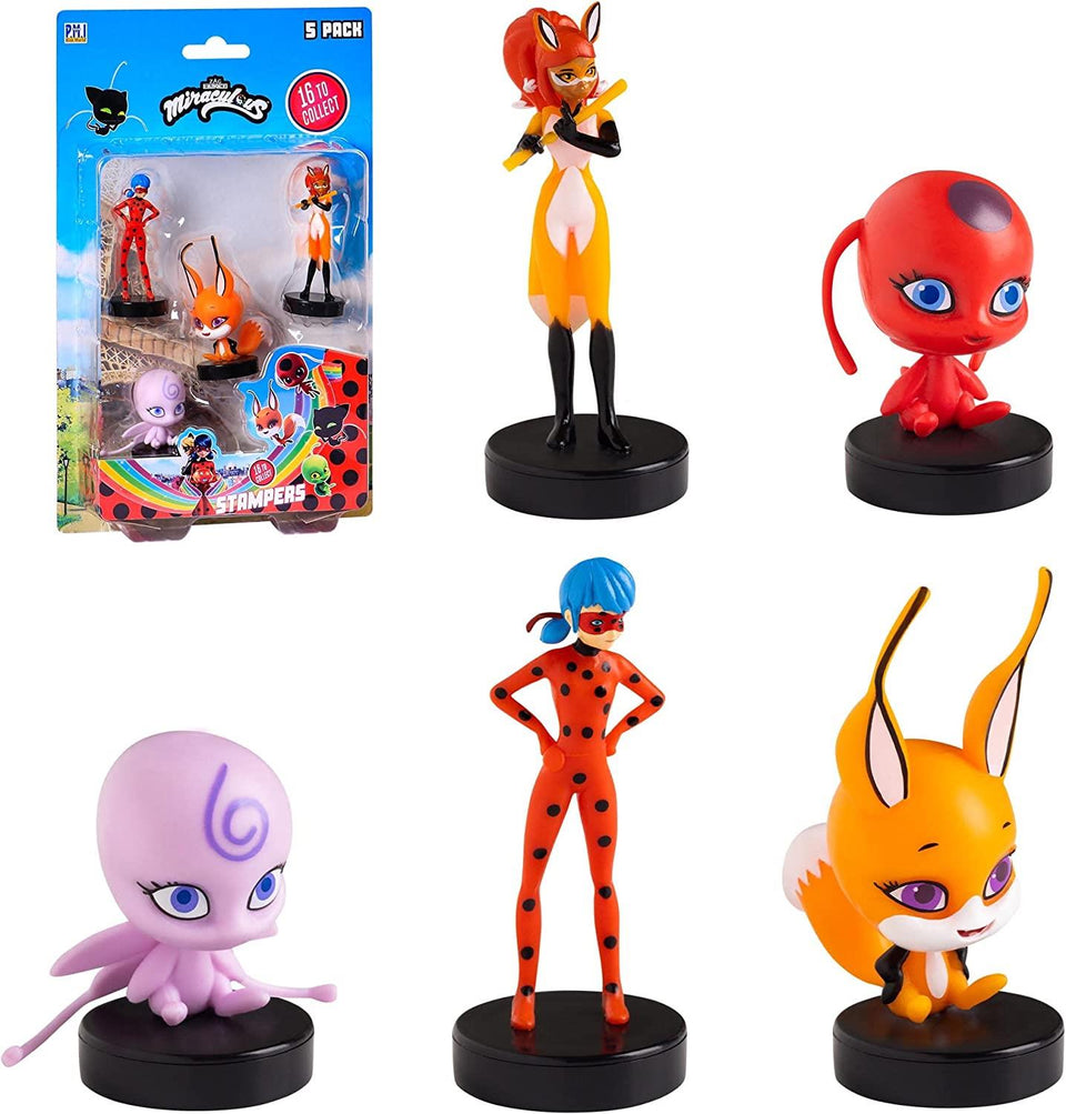 Miraculous Ladybug Stamps 5pk Birthday Party Supplies Favors Figure Set PMI International