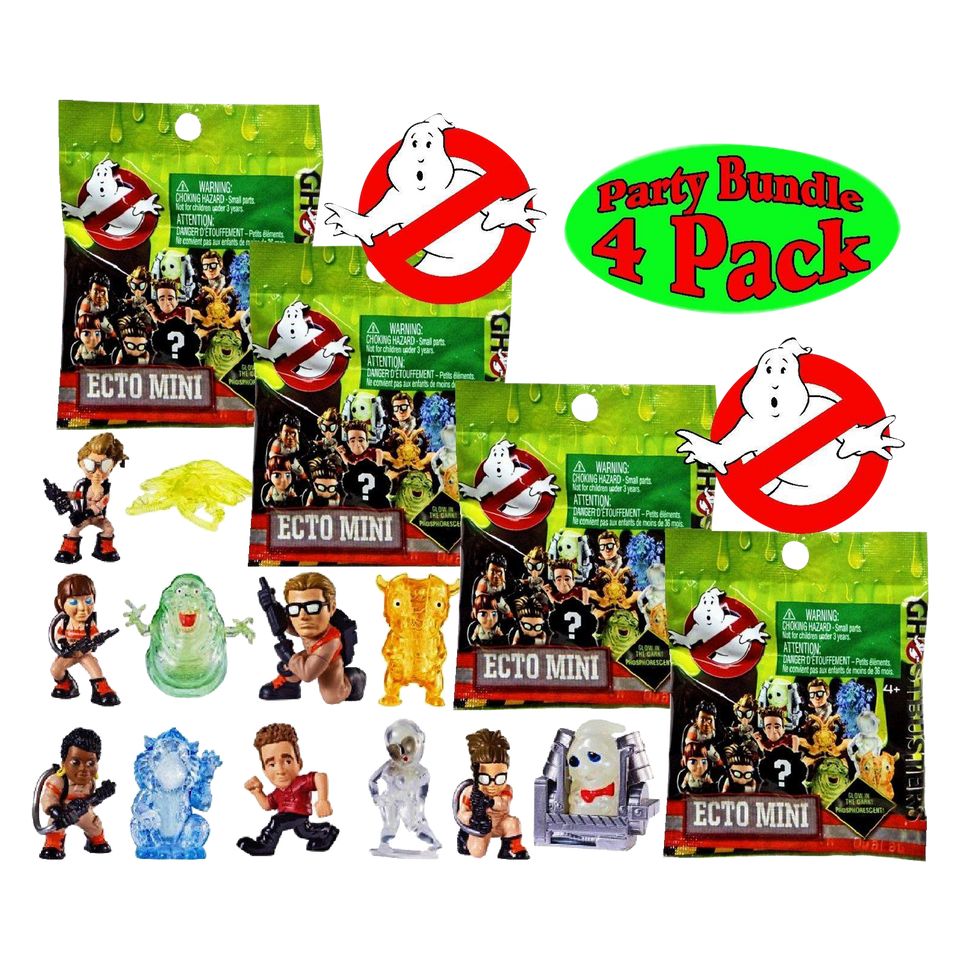 Ghostbusters Ecto Minis Blind Bags 4-pack Glow in Dark Ghosts Mystery Figures