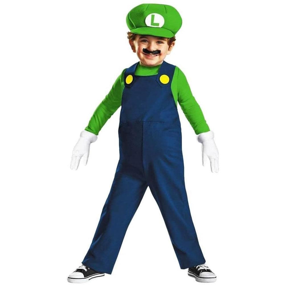 Nintendo Super Mario Bros Luigi Deluxe size M 3T/4T Toddler Boys Costume Licensed Disguise