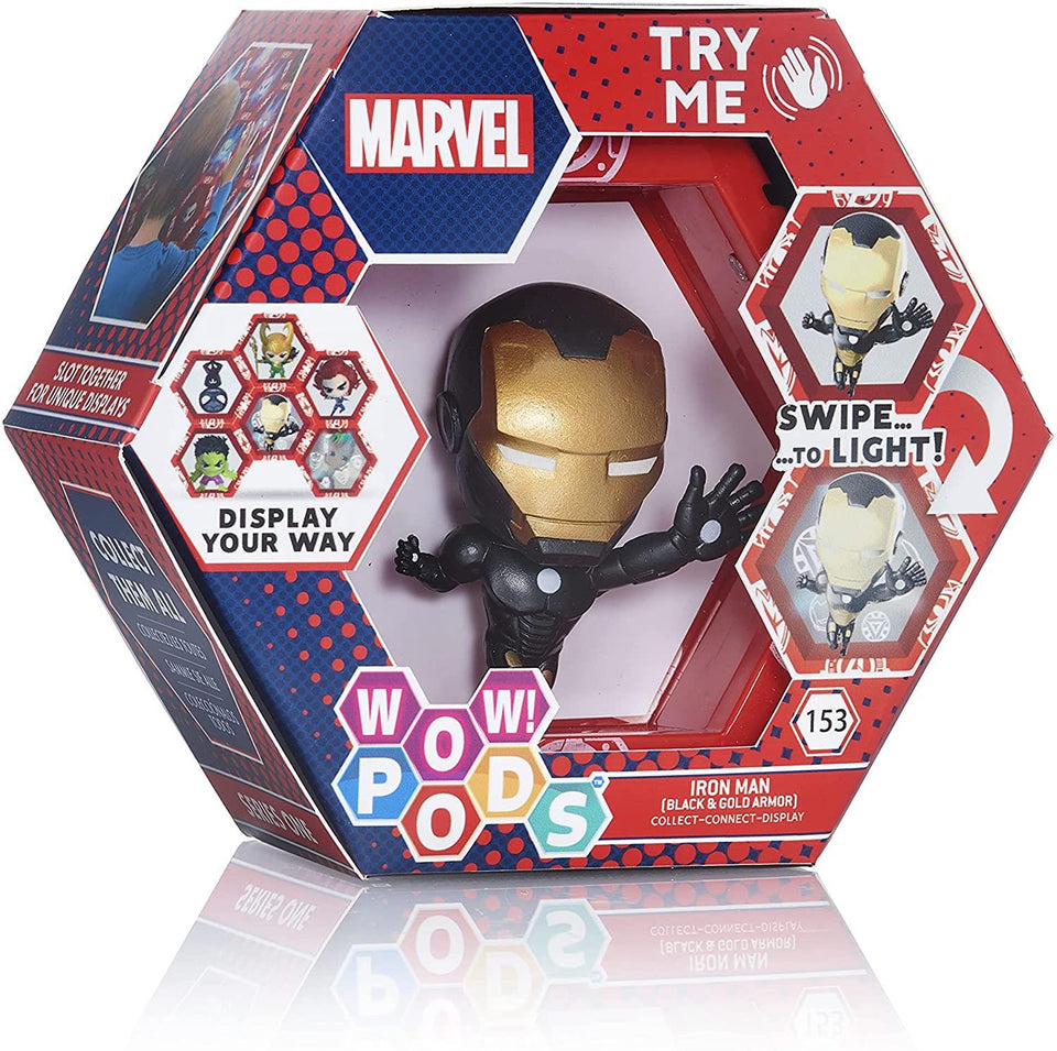 Marvel Avengers Iron Man Metallic Light-Up Connect Figure Superhero Collectible WOW Pods