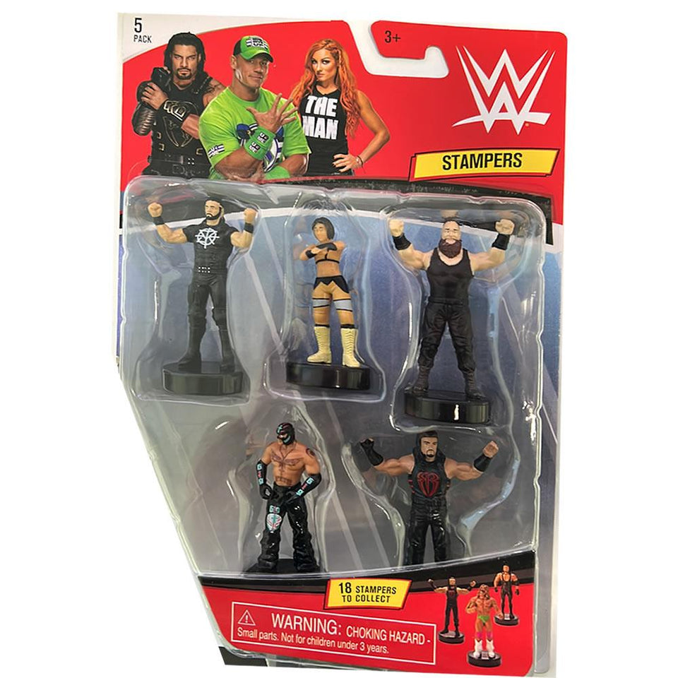 WWE Wrestler Superstar Stampers 5pk Cake Toppers Character Figures PMI International