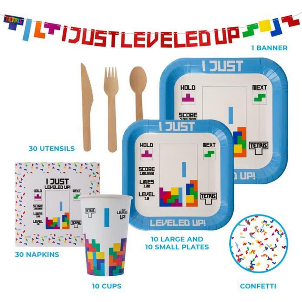 Tetris Party in a Box Kit Retro Video Game Themed Birthday Decor Celebration Mighty Mojo