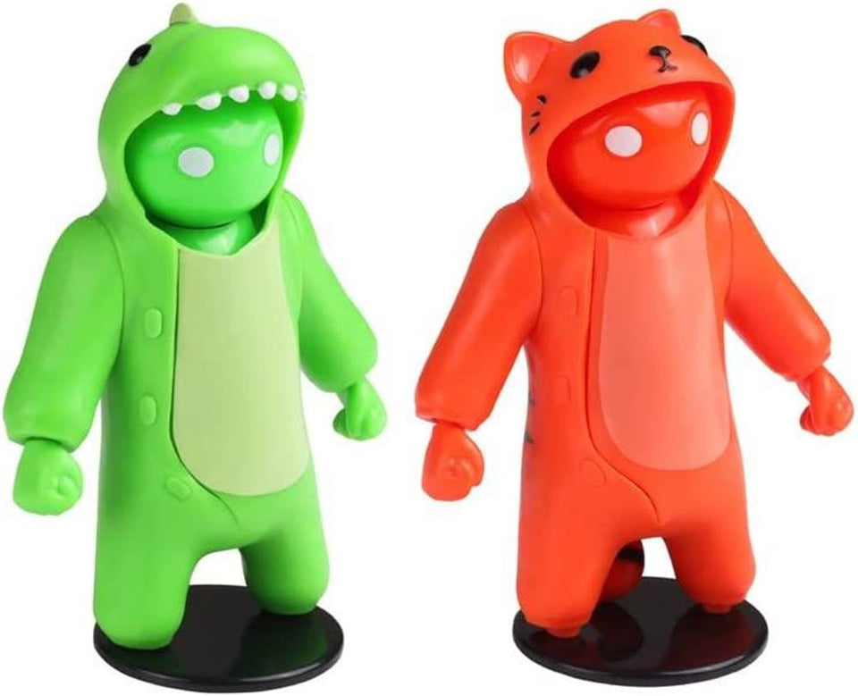 Gang Beasts Red Cat Green Dinosaur Suit 2pk Action Figures Game Fighter Characters Set PMI International