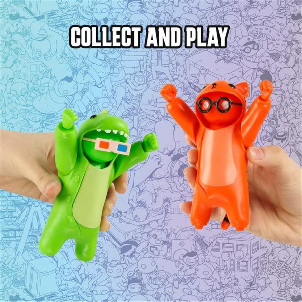 Gang Beasts Red Cat Green Dinosaur Suit 2pk Action Figures Game Fighter Characters Set PMI International