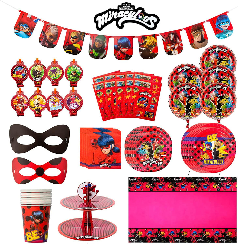 Miraculous Ladybug 17" Mylar Balloons 5pk Cat Nior Kids Party Supplies Mighty Mojo