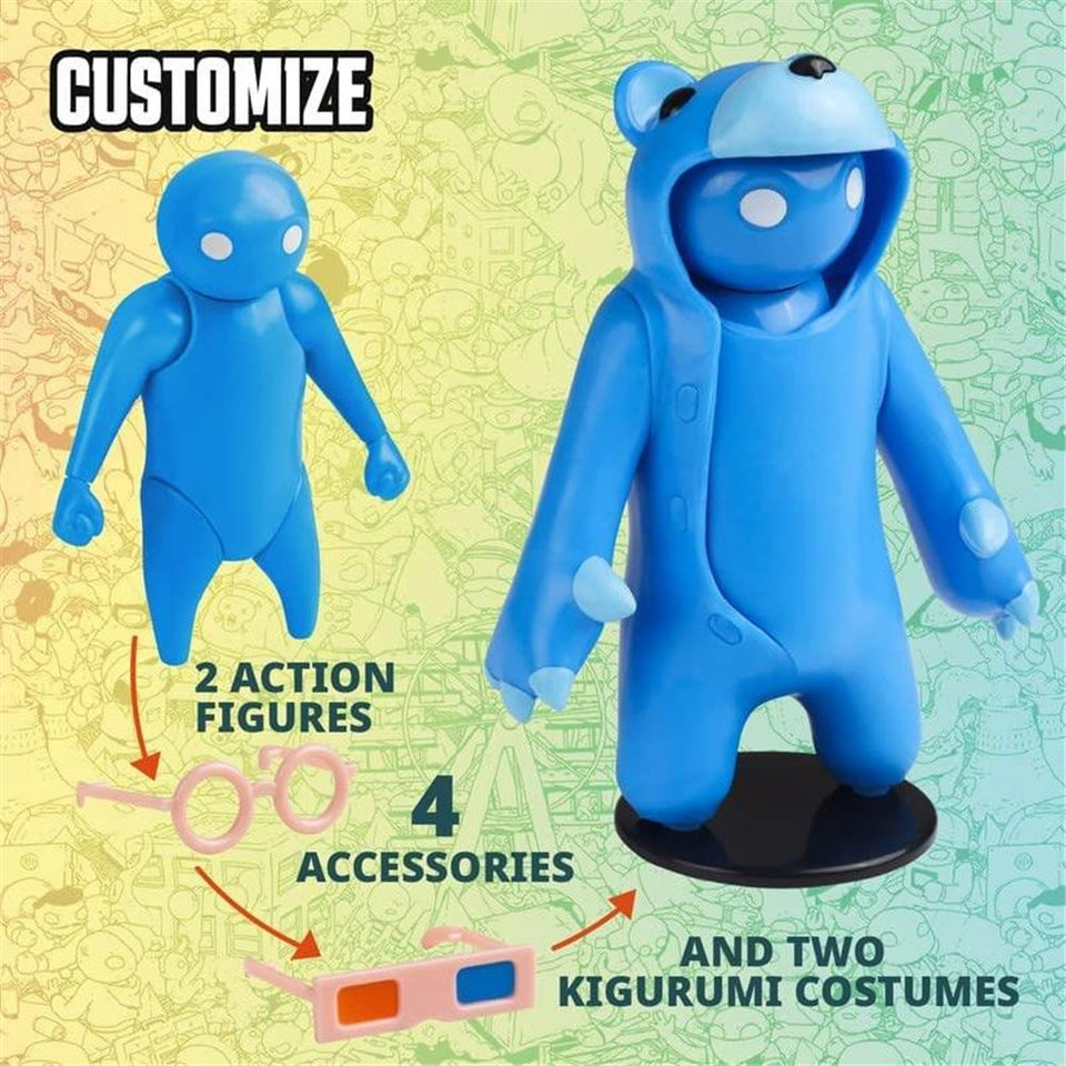 Gang Beasts Blue Bear Yellow Chicken Set Action Figures Game Fighter 2pk PMI International