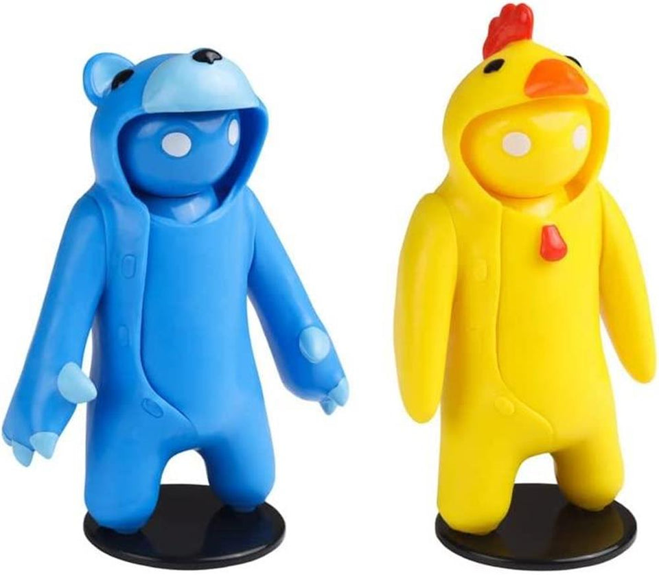 Gang Beasts Blue Bear Yellow Chicken Set Action Figures Game Fighter 2pk PMI International