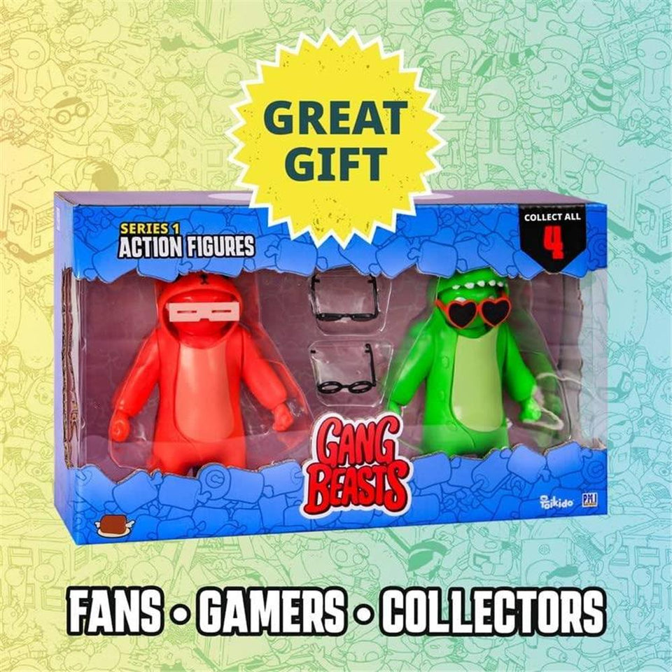 Gang Beasts Blue Bear Yellow Chicken Set Action Figures Game Fighter 2pk PMI International