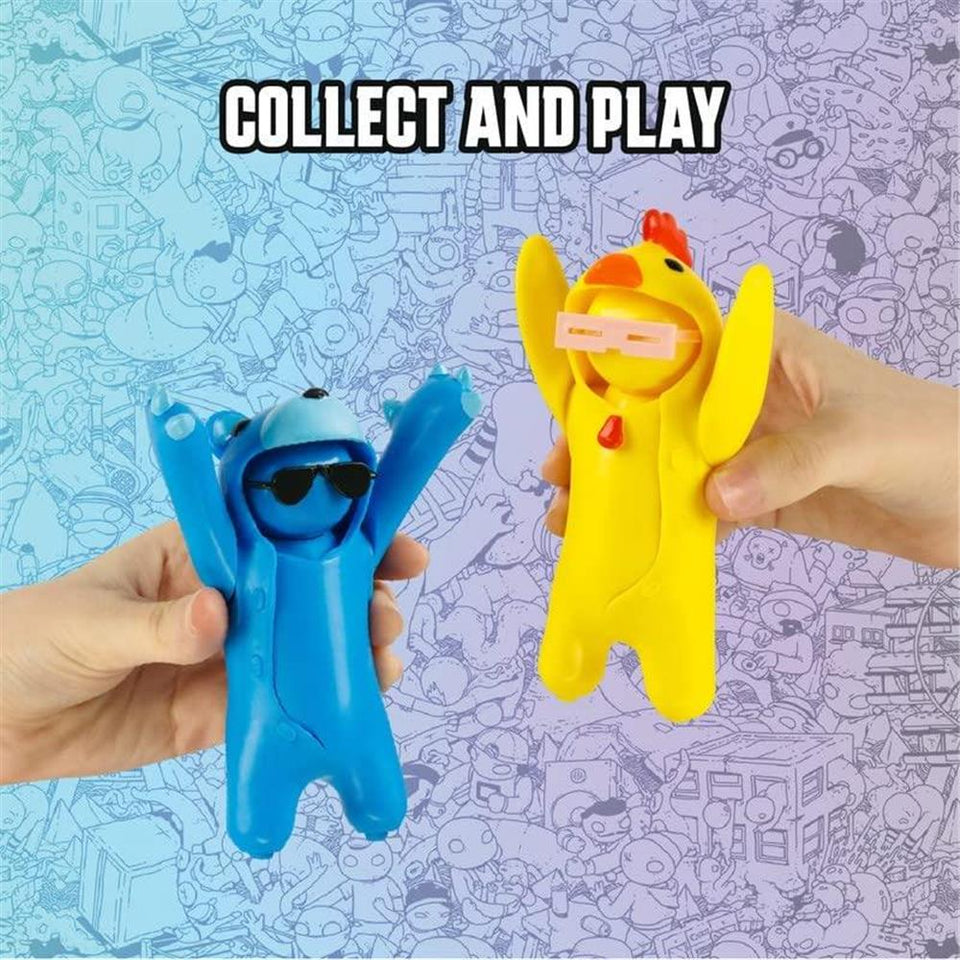 Gang Beasts Blue Bear Yellow Chicken Set Action Figures Game Fighter 2pk PMI International