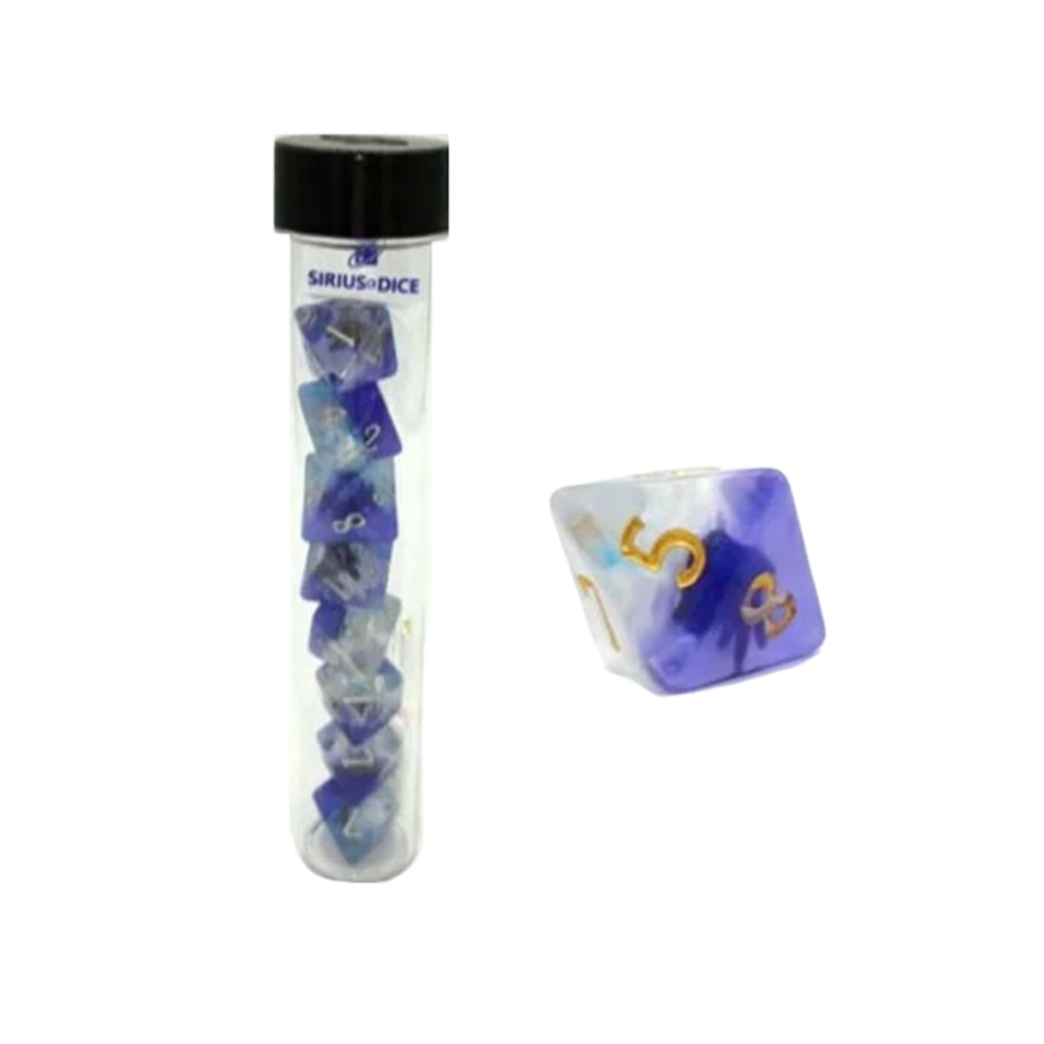 Healing Hands D8 8pc Blue Semi-Translucent Dice Set D&D Role Playing Game Accessory