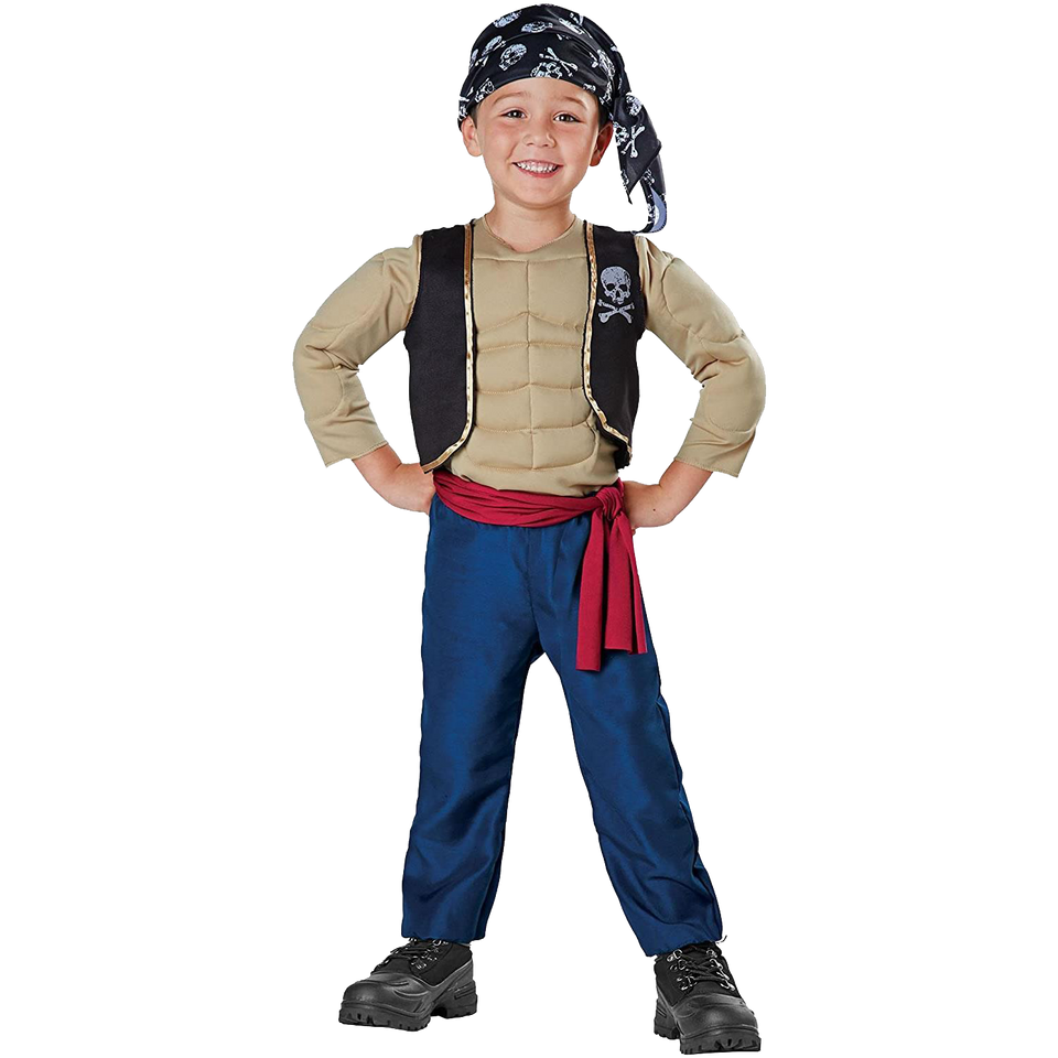 Pirate Ahoy First Mate Muscle Bandana Boys Costume Pretend - 2-4T