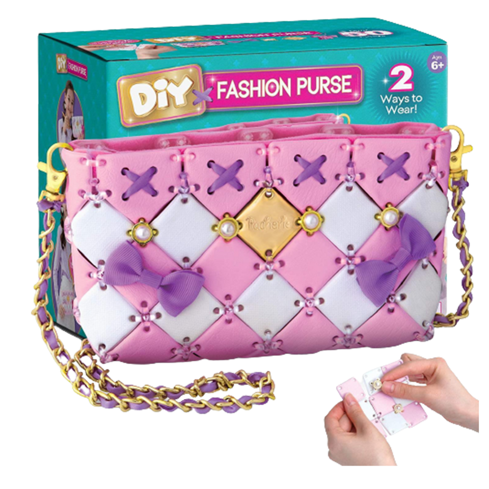 Craft Fashion Purse 142pc Charms Pink Purple Bag Girls Kids Crafts