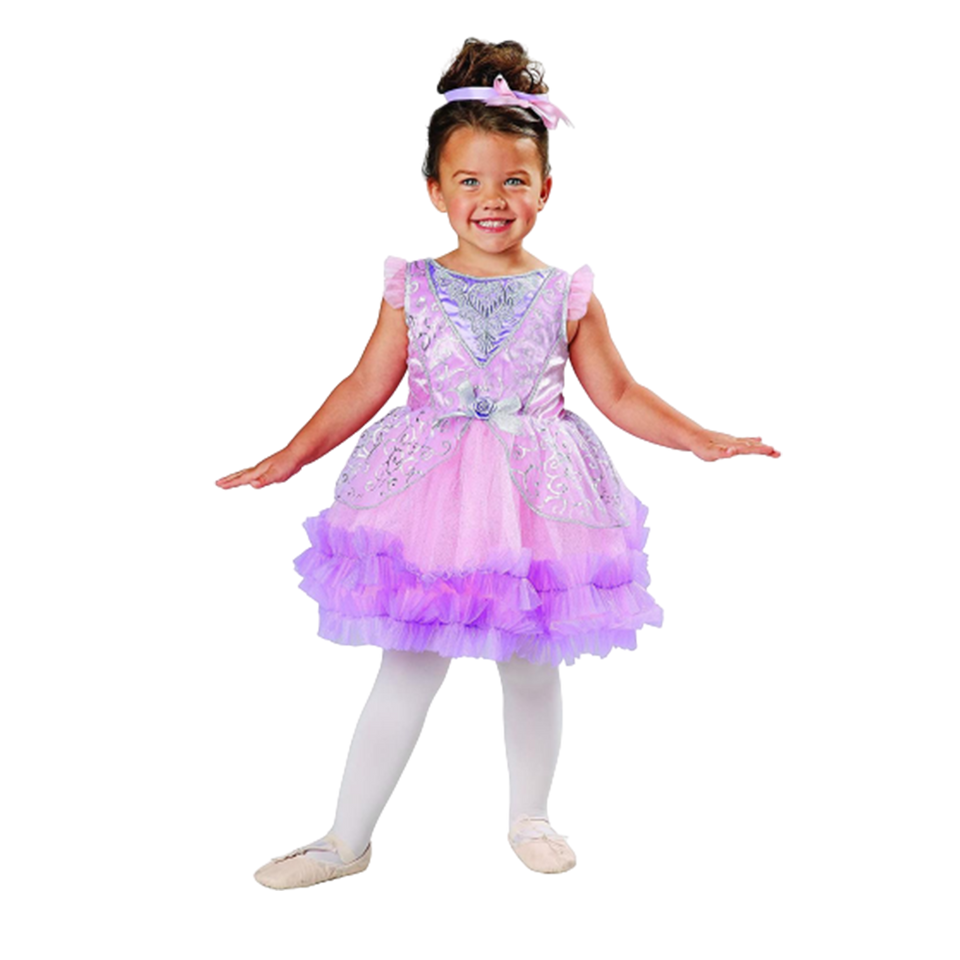 Ballerina Princess Girls Pink Ruffle Ballroom Dress Costume - 2-4T