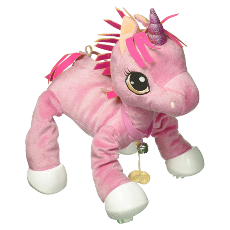 Peppy Pets Pink Unicorn Toy Bouncing Interactive Pet No Batteries Required