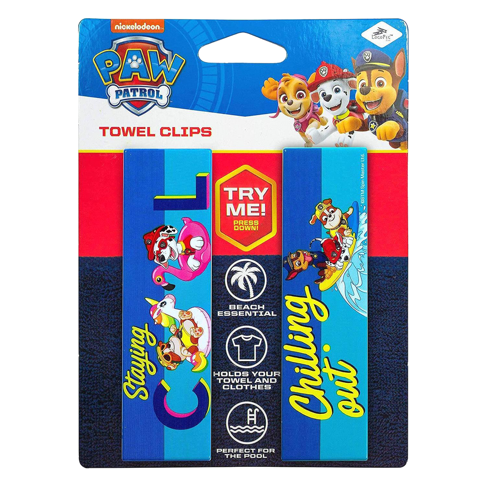 Paw Patrol Beach Towel Clips Chilling Out Cool Nickelodeon Pool Secure Bag Chair