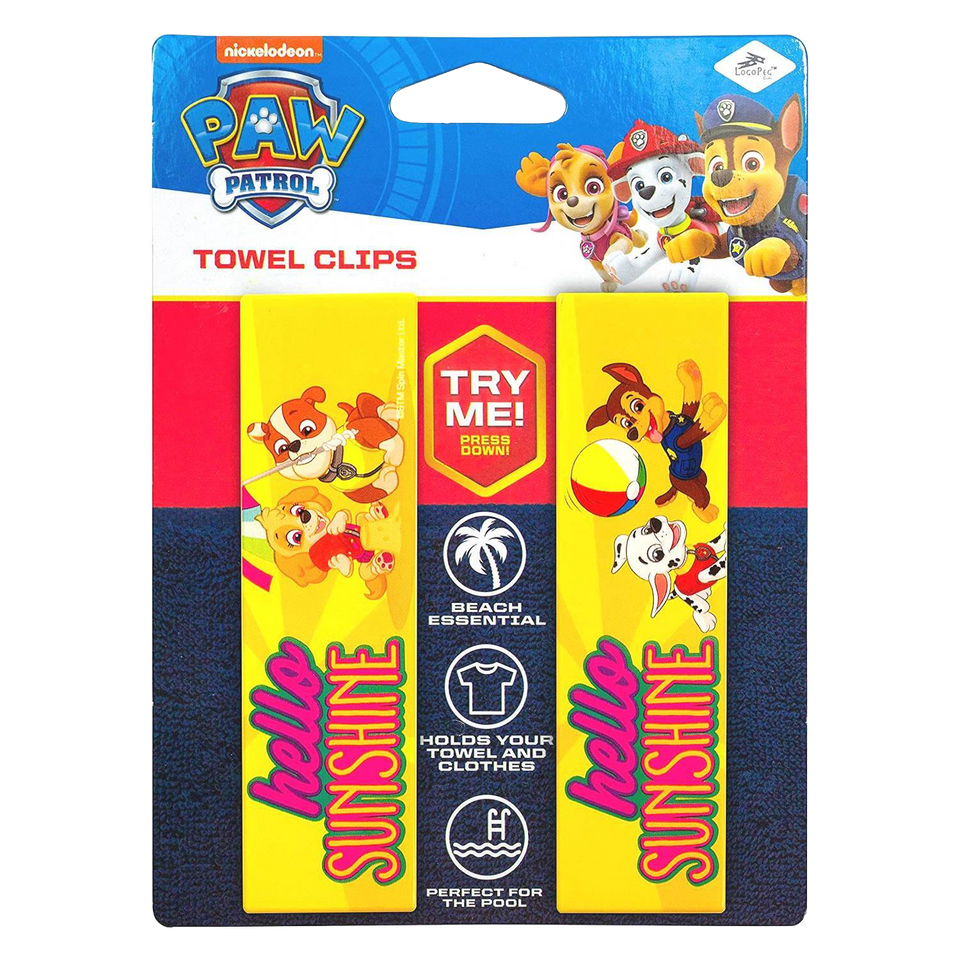 Paw Patrol Hello Sunshine Beach Towel Clips Nickelodeon Summer Bag Secure Chair