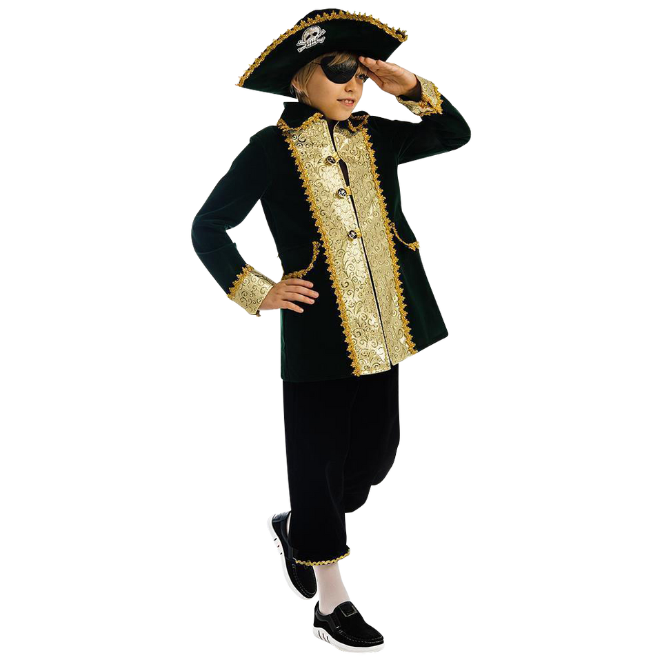 Captain of Pirates Boys Carnival Costume Dress-Up Play Kids - X- Small