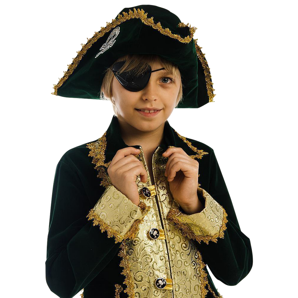 Captain of Pirates Boys Carnival Costume Dress-Up Play Kids - X- Small