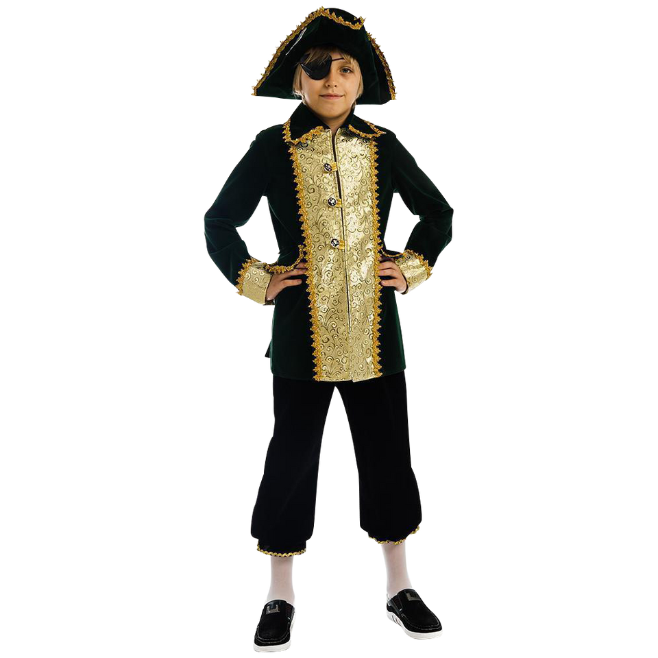 Captain of Pirates Boys Carnival Costume Dress-Up Play Kids - X- Small