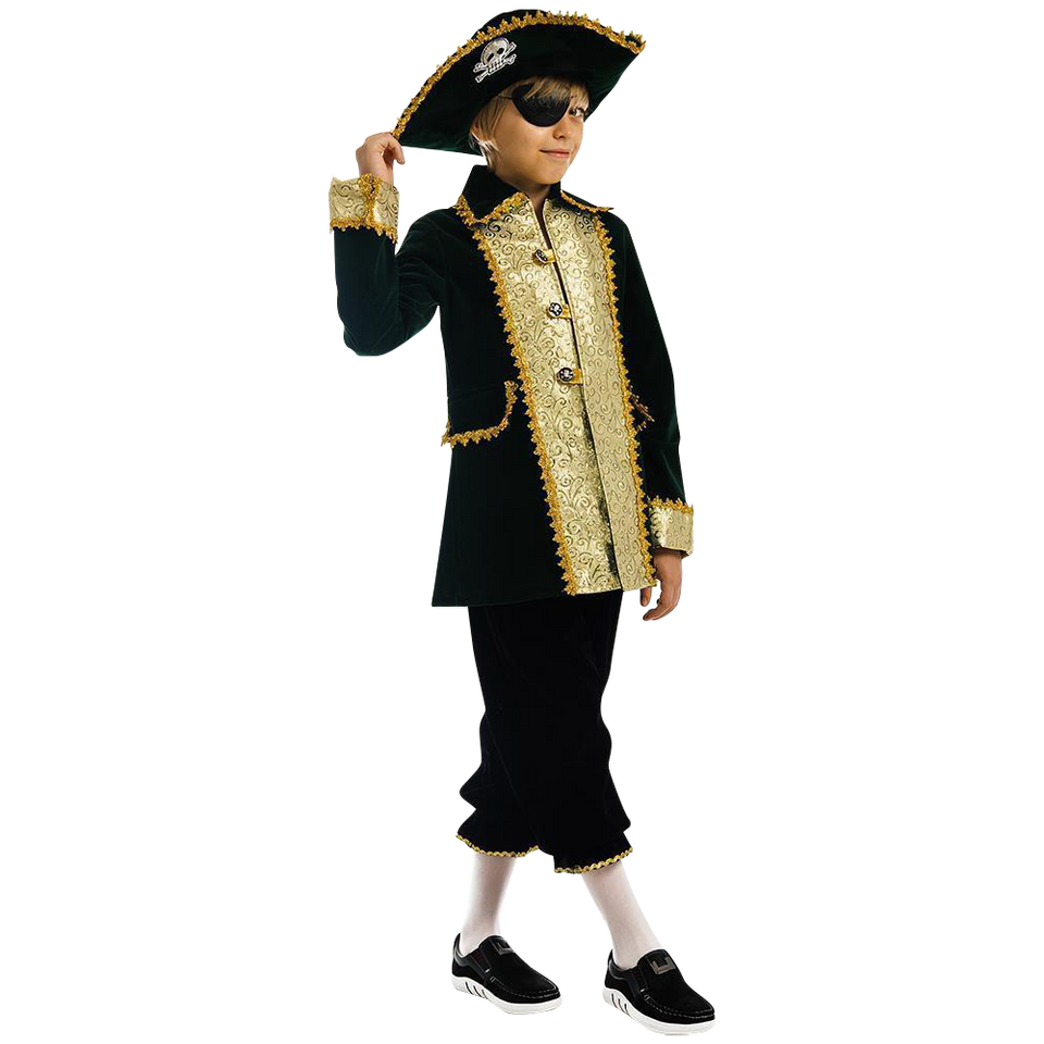 Captain of Pirates Boys Carnival Costume Dress-Up Play Kids - X- Small