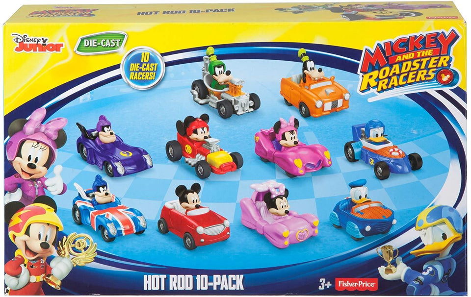 Disney Mickey & the Roadster Racers 10-Pack Fisher-Price Hot Rod Diecast Cars