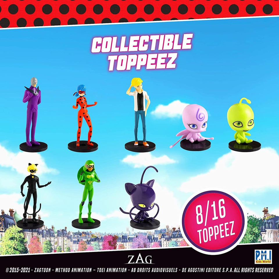 Miraculous Ladybug Pencil Toppers 8pk Hawk Moth Cat Nior Party Favors Figure Set PMI International
