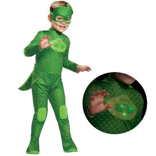 PJ Masks Gekko Deluxe Light-Up Toddler Kids Costume - Small (2T)