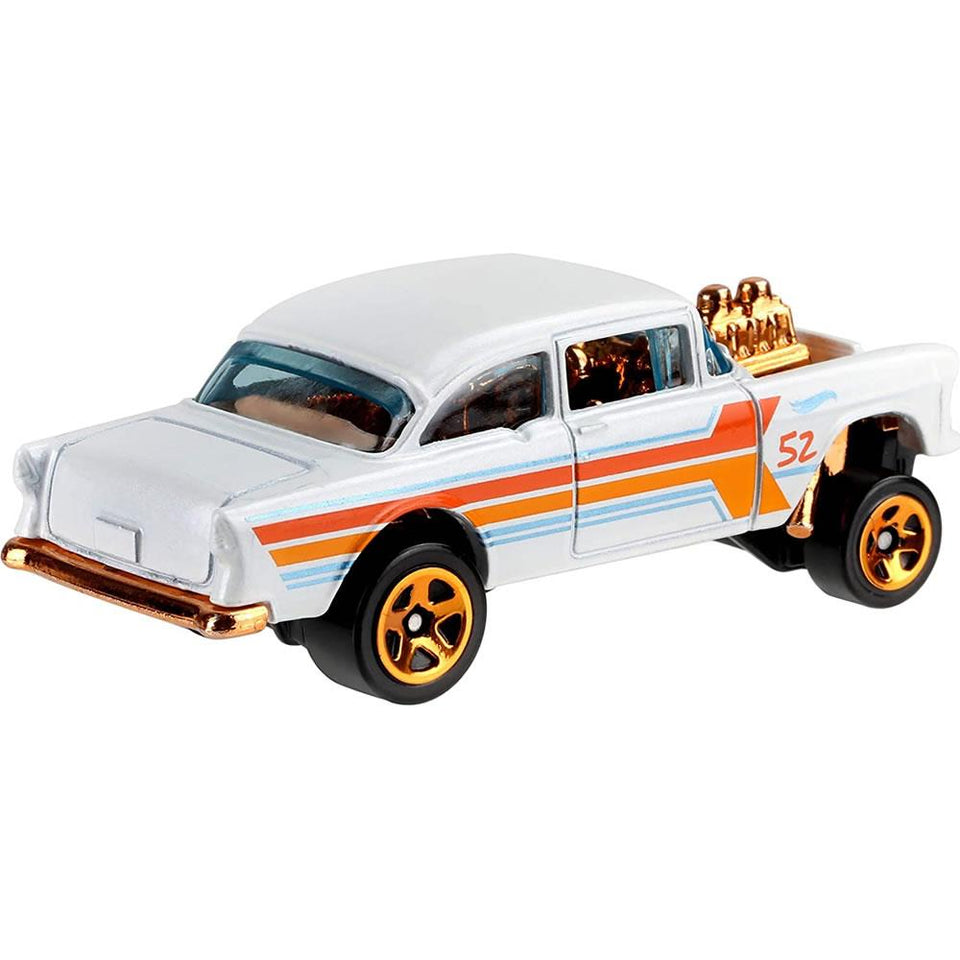 Hot Wheels 55’ Chevy Belair Gasser 4/6 Pearl Chrome Series GJW50 Mattel