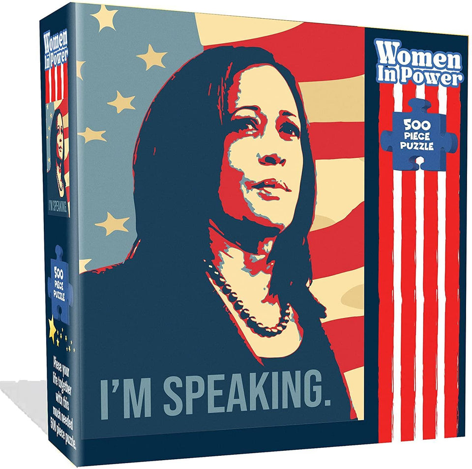VP Kamala Harris 500pcs Jigsaw Puzzle Women in Power Illustration Design All Ages Mighty Mojo