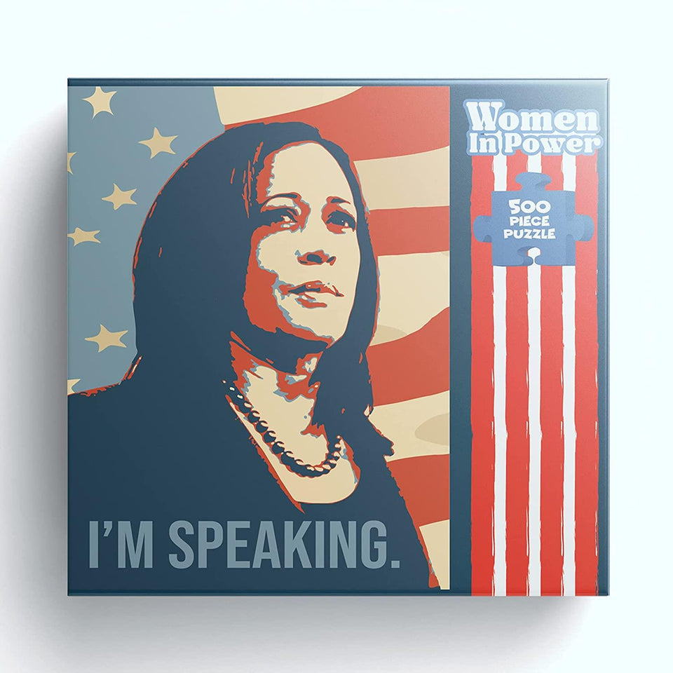VP Kamala Harris 500pcs Jigsaw Puzzle Women in Power Illustration Design All Ages Mighty Mojo