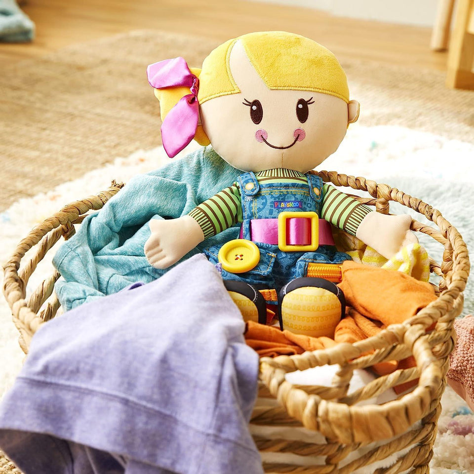 Playskool Dressy Kids Girl Doll Blonde Toddler Learn Dressing Practice Hasbro