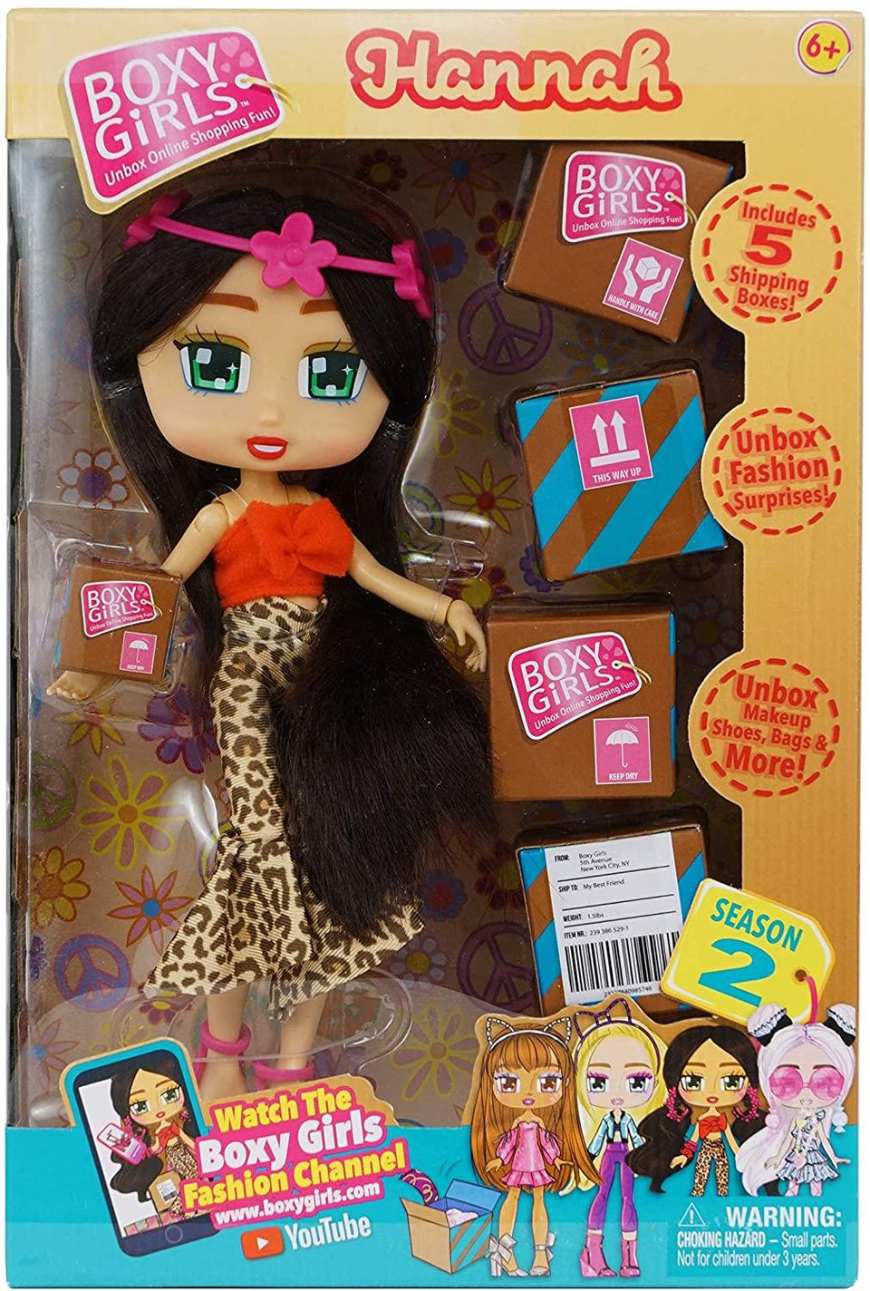 Boxy Girls Season 2 Black Hair Hannah Doll Surprise Box Accessories Jay at Play