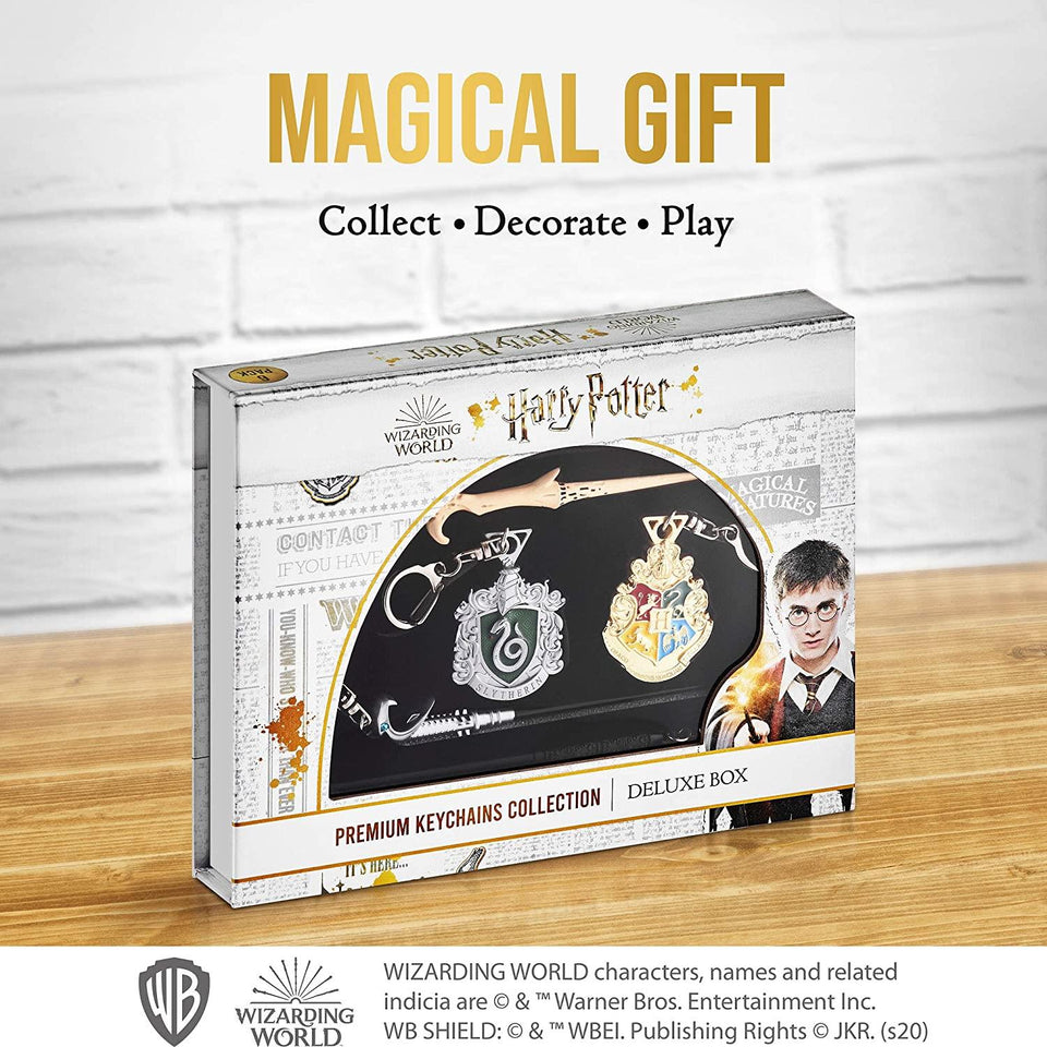 Harry Potter Wand Keychains 6pk Hogwarts Slytherin Crest Voldemort Severus Lucius Draco PMI International